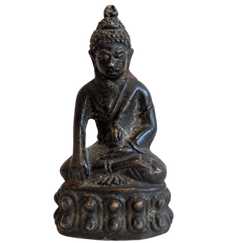 Mahayana travel statue with kalasha in bronze