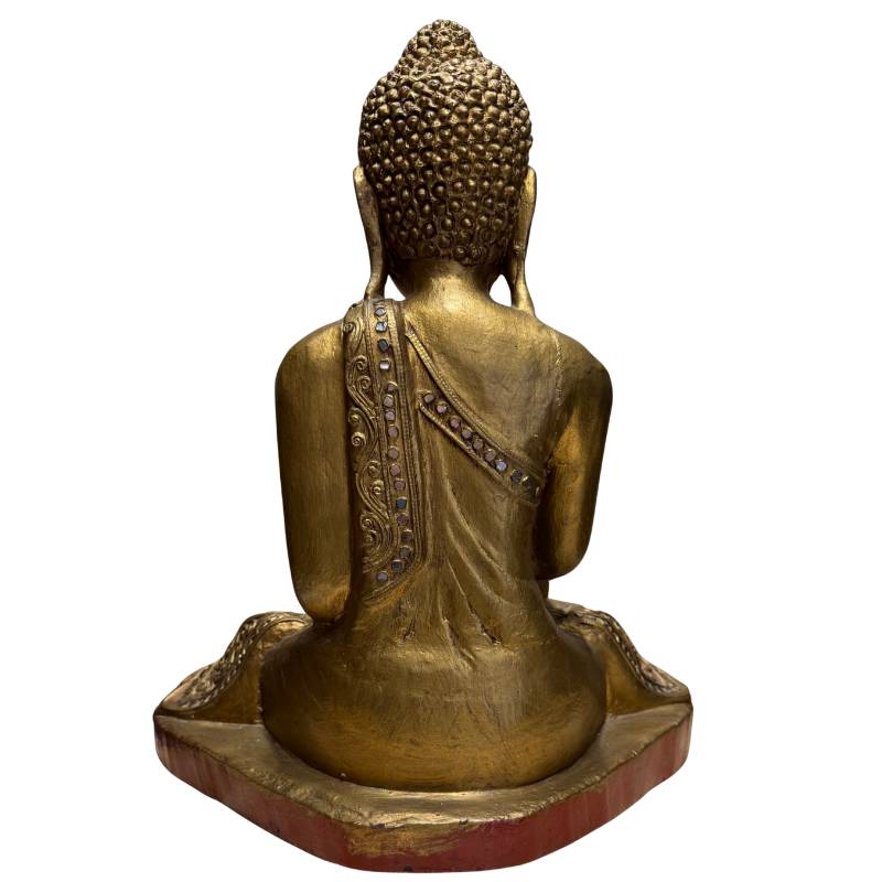 Mandalay Buddha Bhumisparsha mudra gilded wood