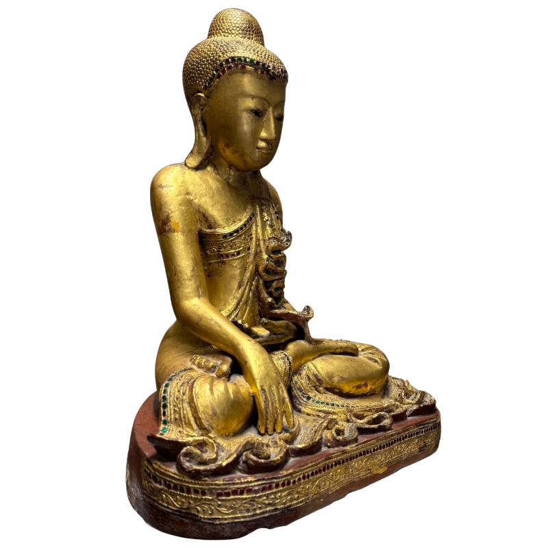 Mandalay Buddha in Bhumisparsha mudra as a symbol of grounding, protection, and enlightenment