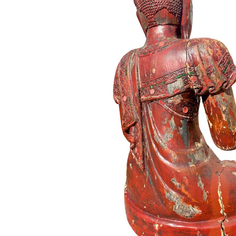Buddha statue in Mandalay style carved from solid wood

