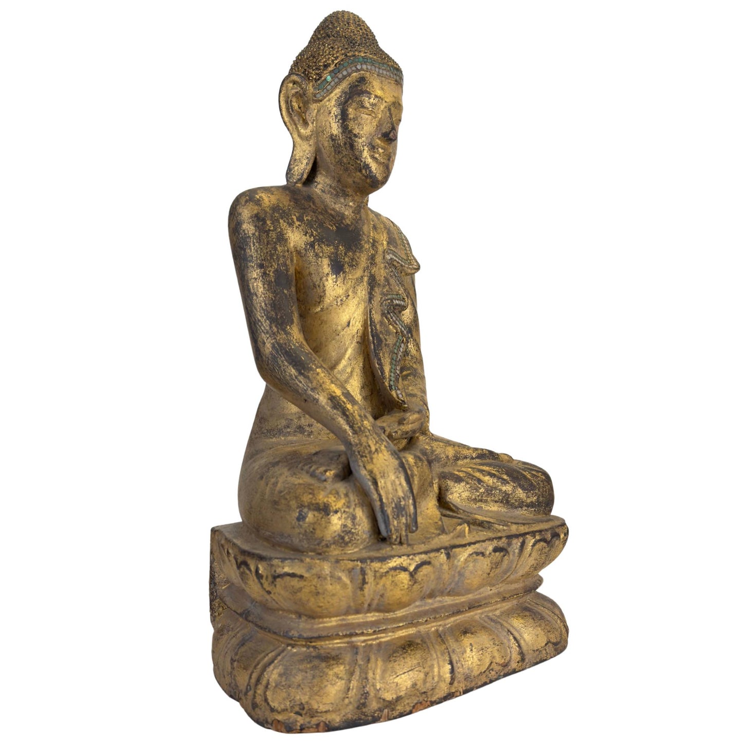 Mandalay Buddha with old gilded lacquer finish