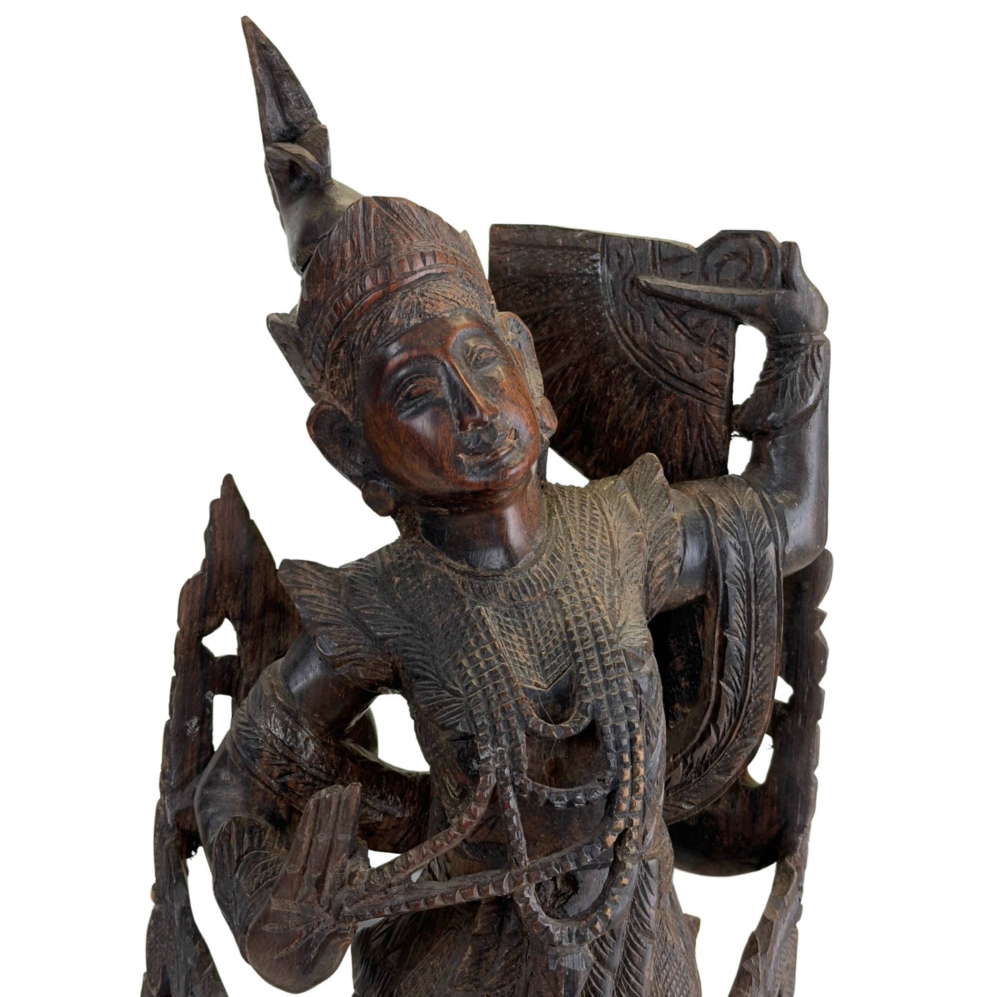 Hand-carved wooden Kinnari in Mandalay style