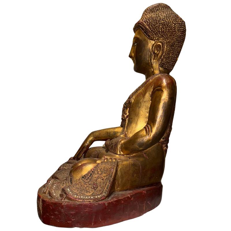Mandalay style Buddha for meditation room, altar, or spiritual interior