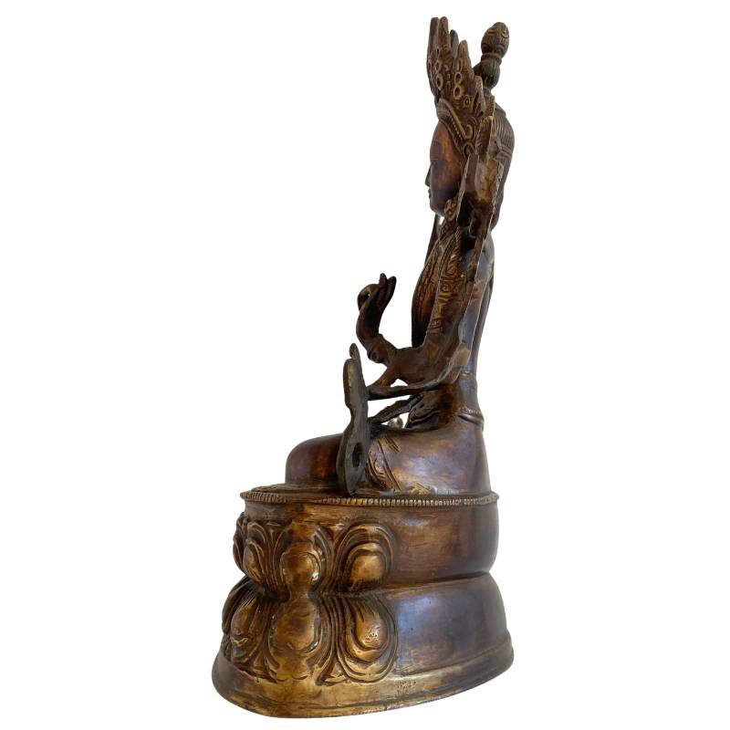 Antique Manjushri statue from Tibet in bronze