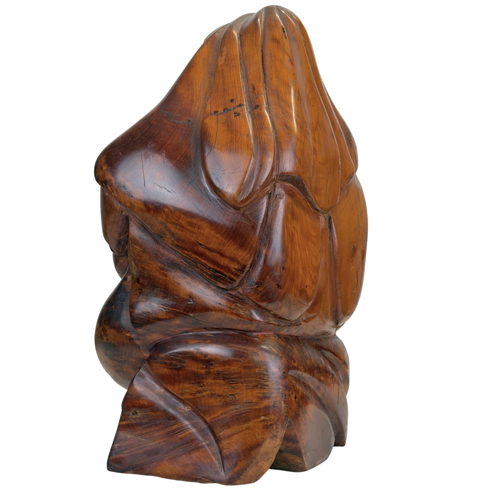 Representation of Mary Lactan in hand-carved wooden sculpture