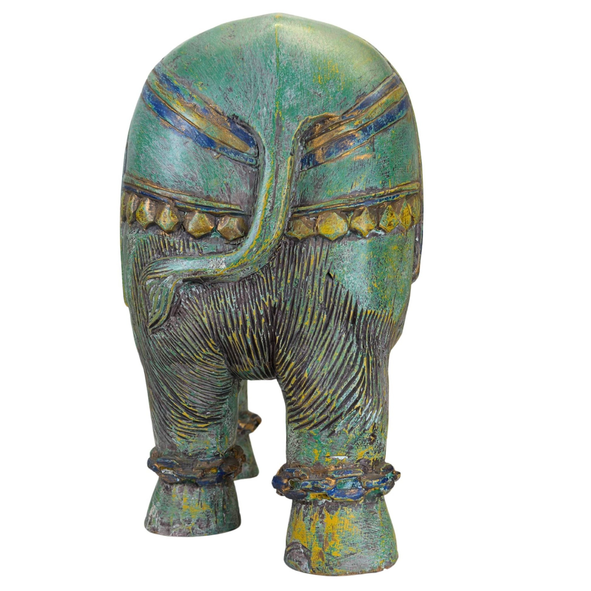 Solid wooden elephant as a symbol of luck and prosperity