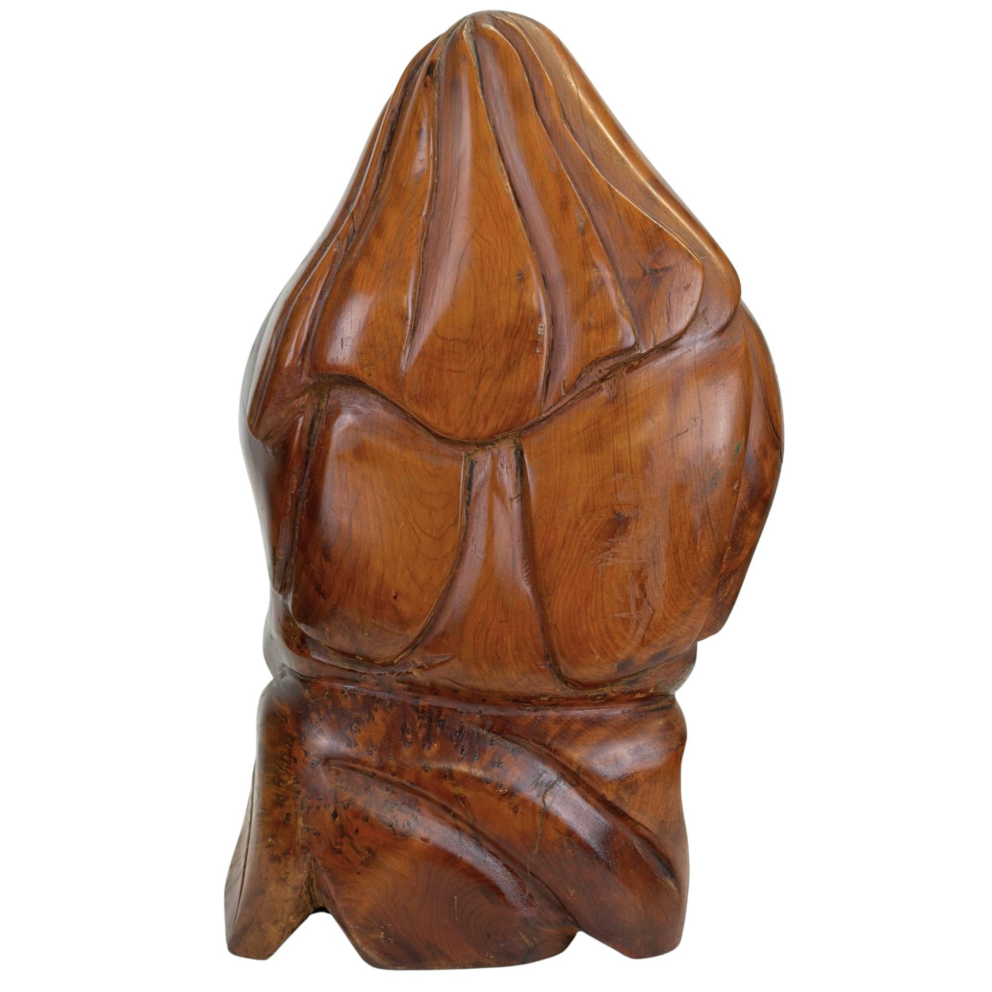 Solid carved Madonna sculpture made from heavy tropical hardwood