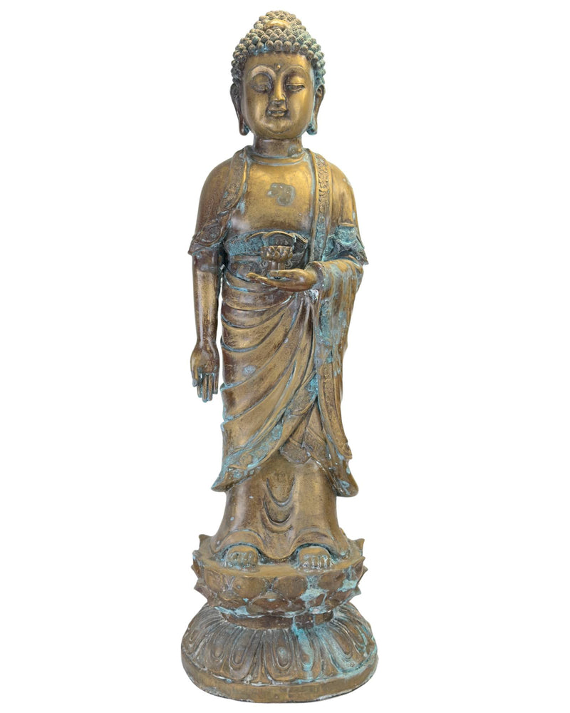 Bouddha de la médecine - bronze - debout - Chine - 98 cm - vintage - XL