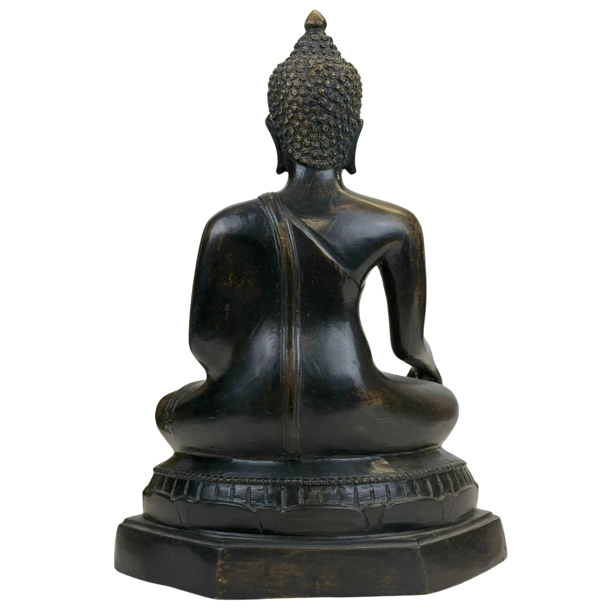 Meditation Buddha with deep dark bronze patina
