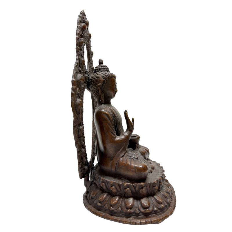 Antique meditation Buddha set in bronze with Dhyana Mudra from the Himalayan region