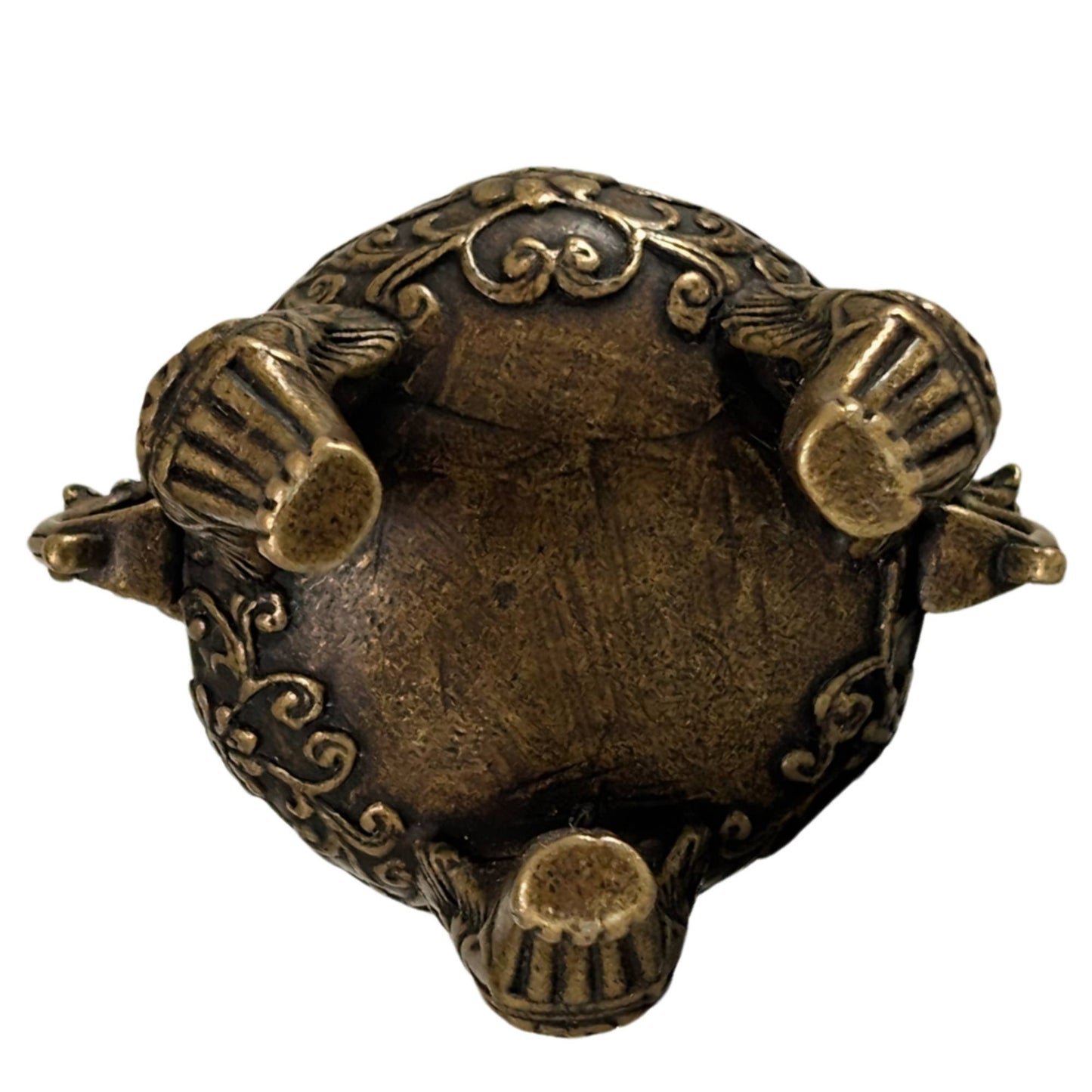 Small-format Chinese censer of cast bronze with a dragon head as a smoke outlet.