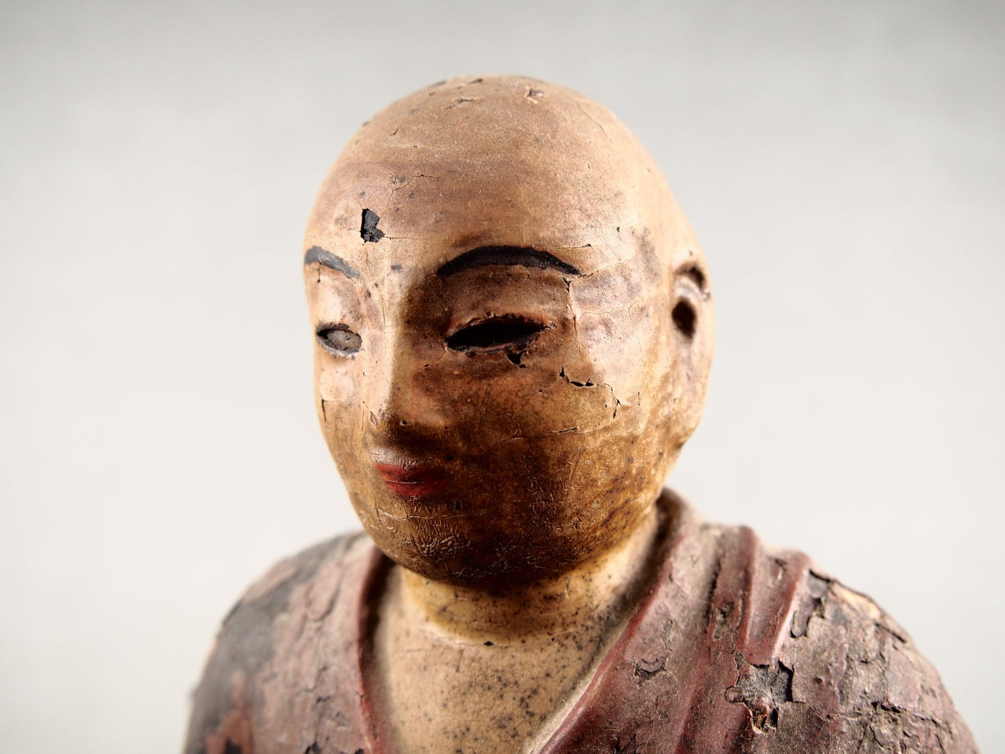 Wooden statue of a monk from Japan
