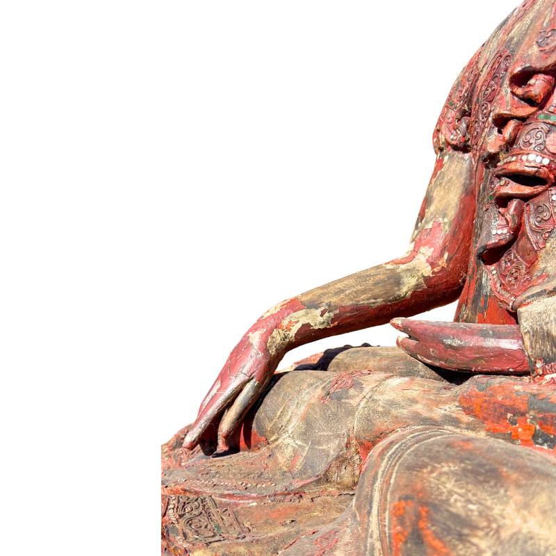 Antique wooden Buddha statue from Myanmar
