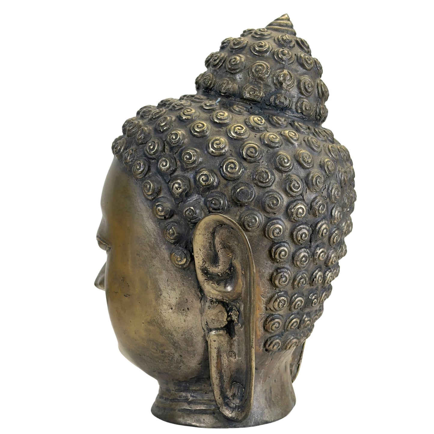 Bronze Buddha head inspired by Shan art from Myanmar