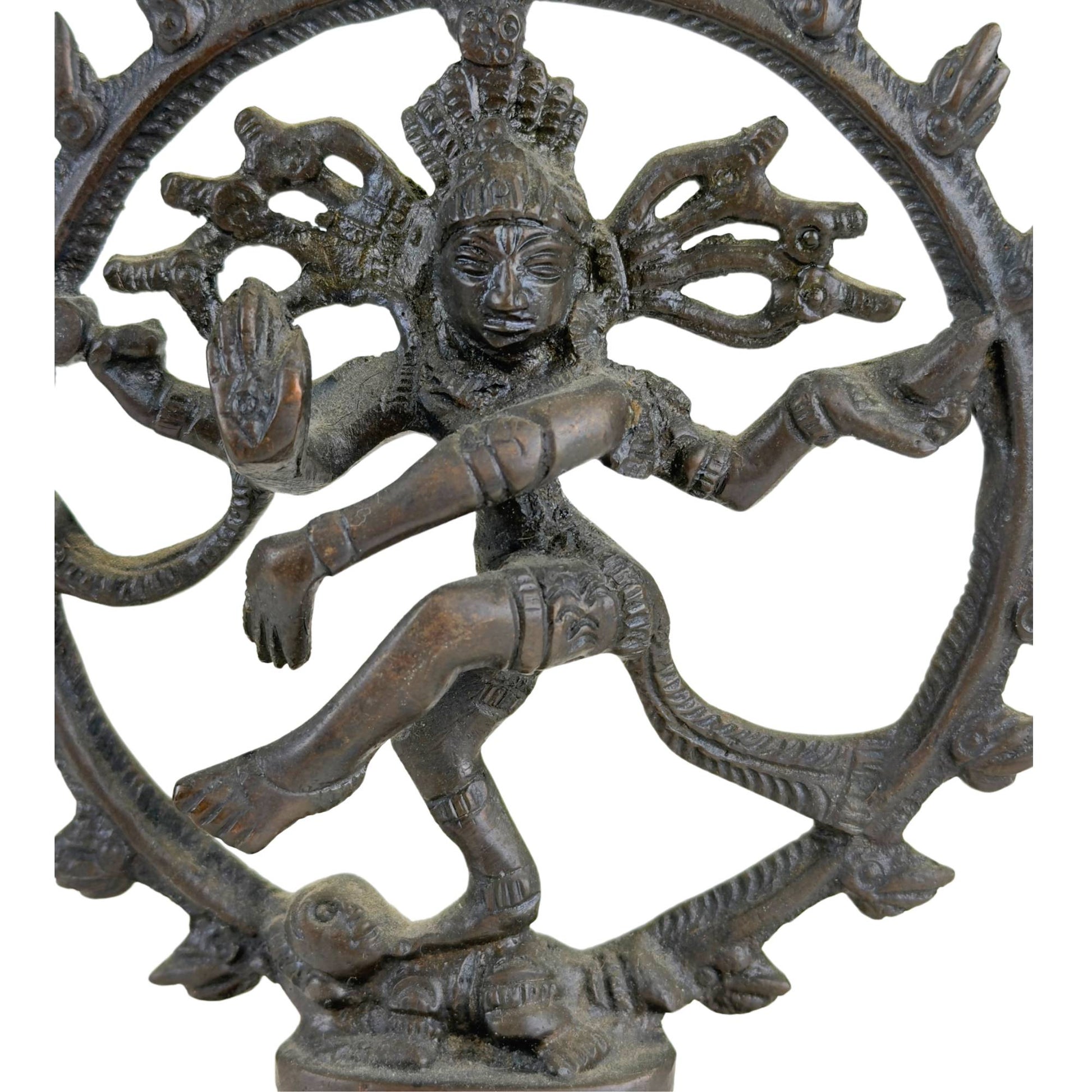 Nataraja altar figurine with lotus base and layered square base