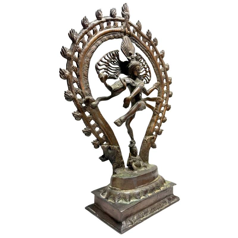 Nataraja statue bronze Shiva India cosmic dance traditionally cast