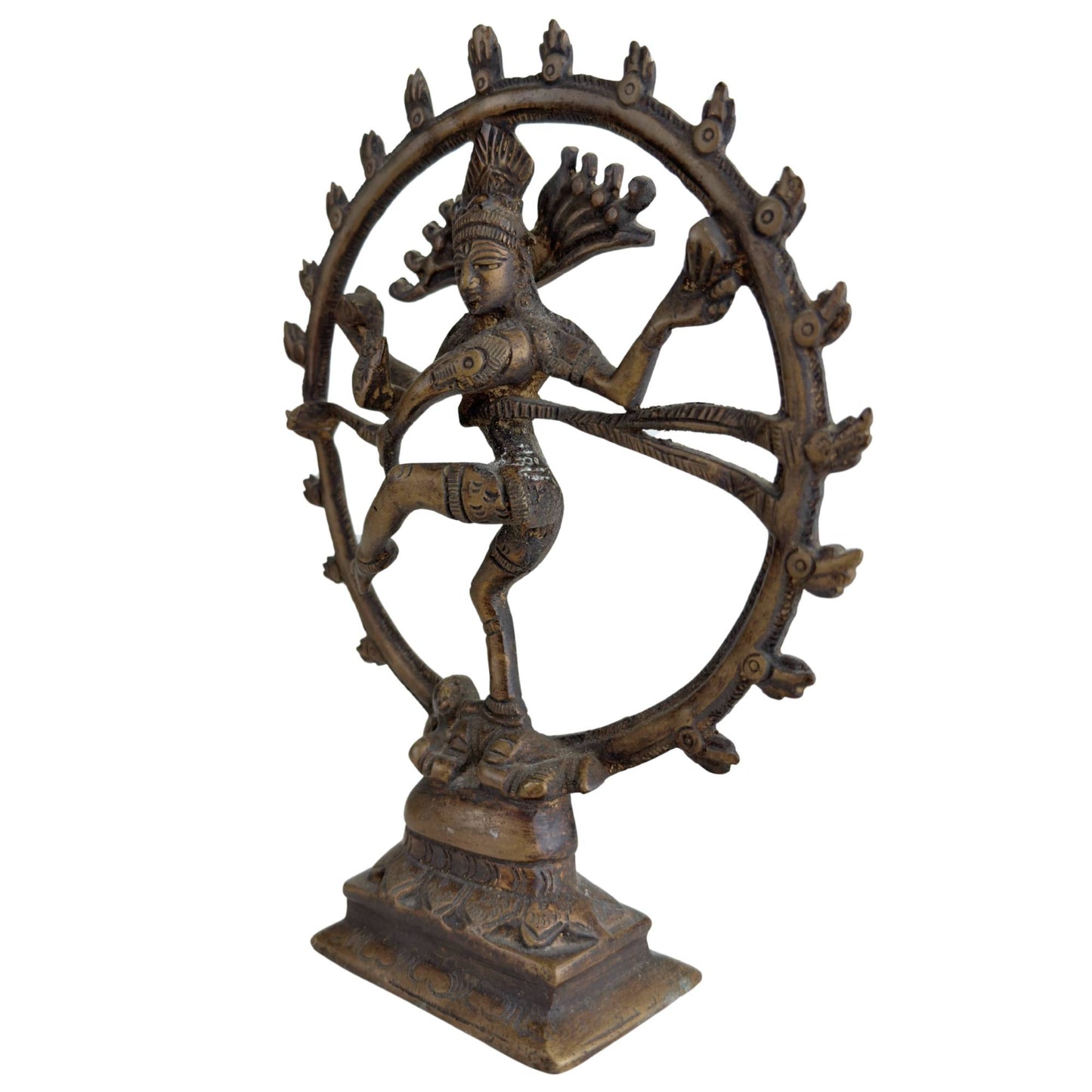 Nataraja statue with elegant openwork frame and flame decoration