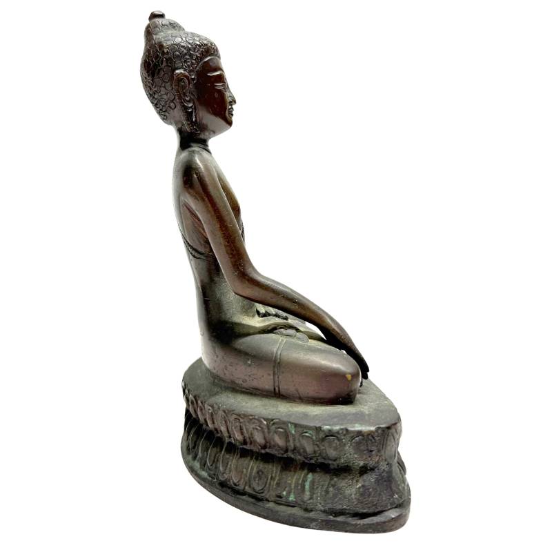 Bronze Buddha statue from Nepal with classic Himalayan style
