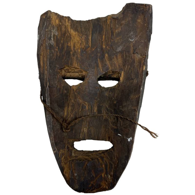 Traditional Himalayan mask from Nepal with a long and narrow face
