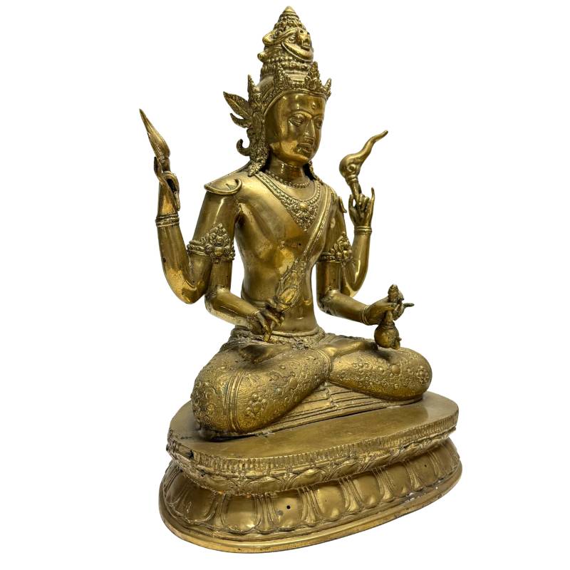 Fire-gilded bronze Vajrayana bodhisattva from the Nepalese Newar tradition