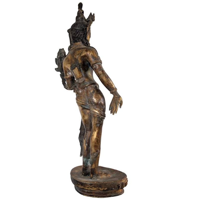 Nepal Tara statue bronze fire-gilded Buddhist art with utpala lotus varada mudra
