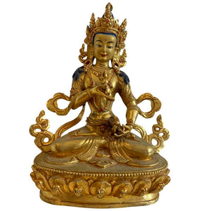 Statue de Tara Blanche en bronze doré népalais – tradition Newar, fin XIXe – début XXe siècle