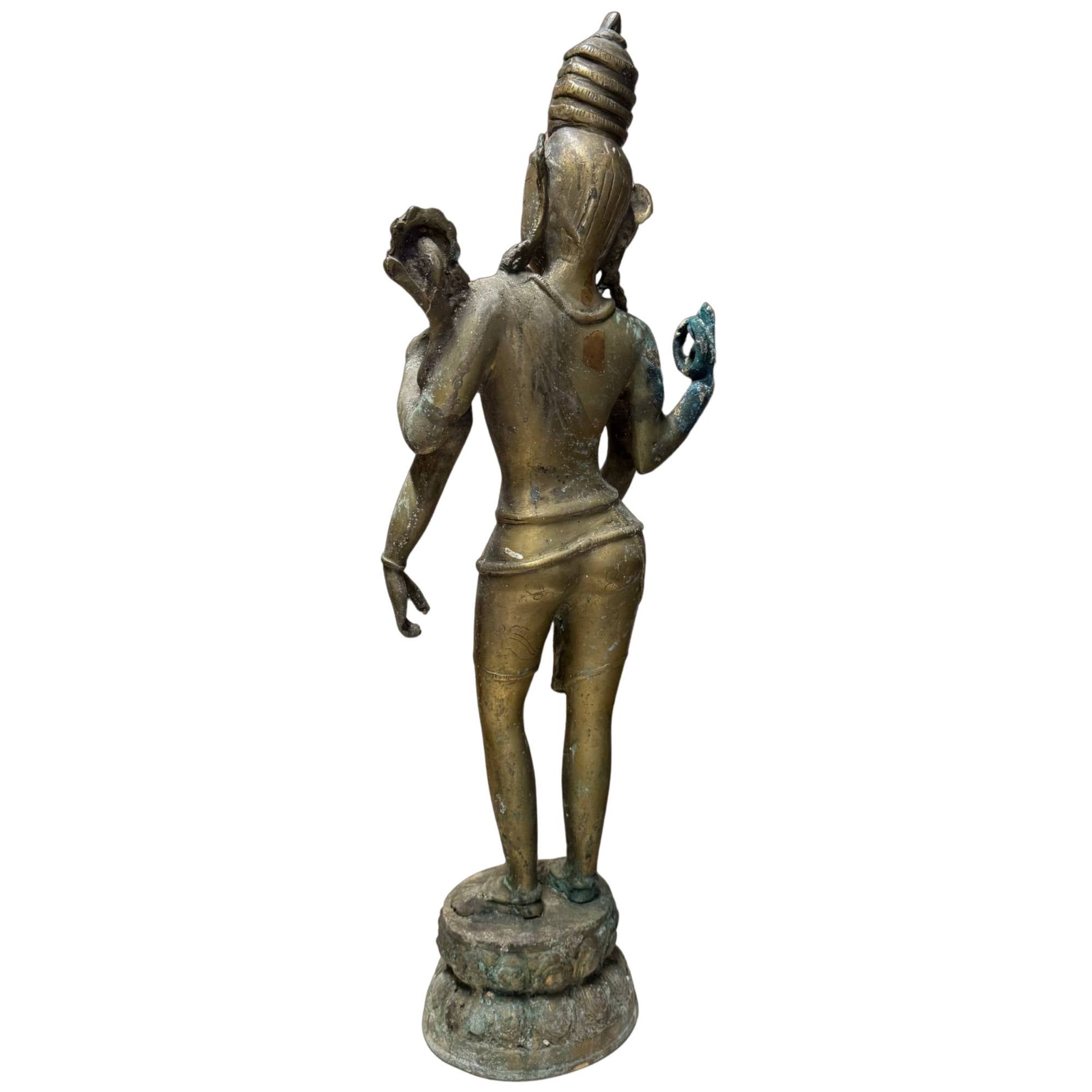 Nepalese four-armed Avalokiteshvara in bronze, 17th century – rear right view