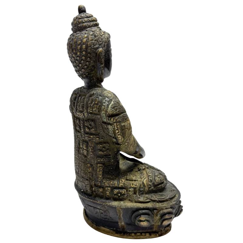 Nepalese fire-gilded bronze Buddha pair in traditional Newar style