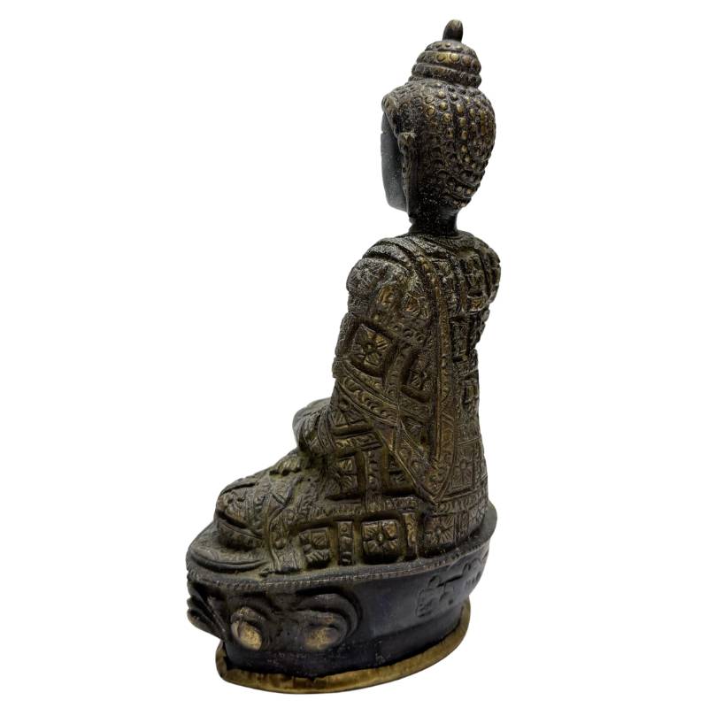 Nepalese meditation Buddha couple in ormolu bronze