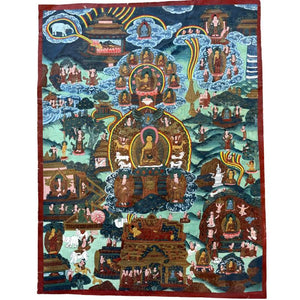 Ancien récit népalais Bouddha-thangka lot 345