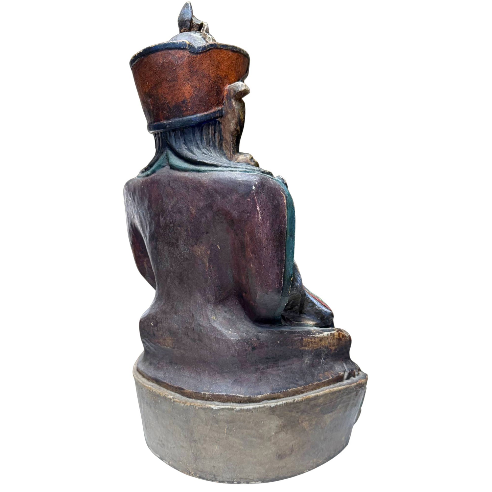 Bottom of wooden statue rabne seal shrinkage seam audit