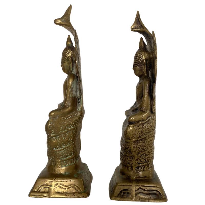 Naga Buddha statue protection brass Southeast Asia
