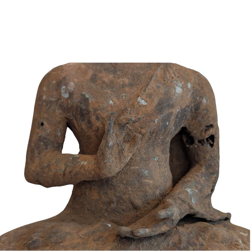 Ancient Buddha statue bronze Myanmar ritual statue meditation mudra