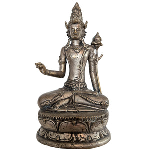 Ancienne sculpture javanaise en bronze – Padmapani Avalokiteshvara – Porteur de Lotus – 20 cm