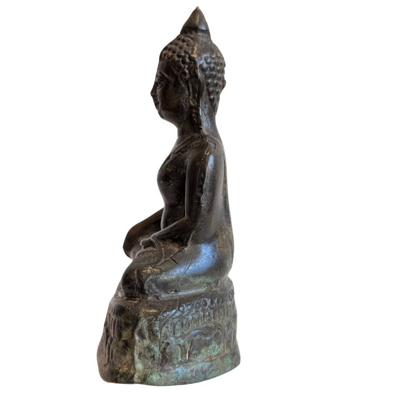Old temple Buddha statue made of bronze