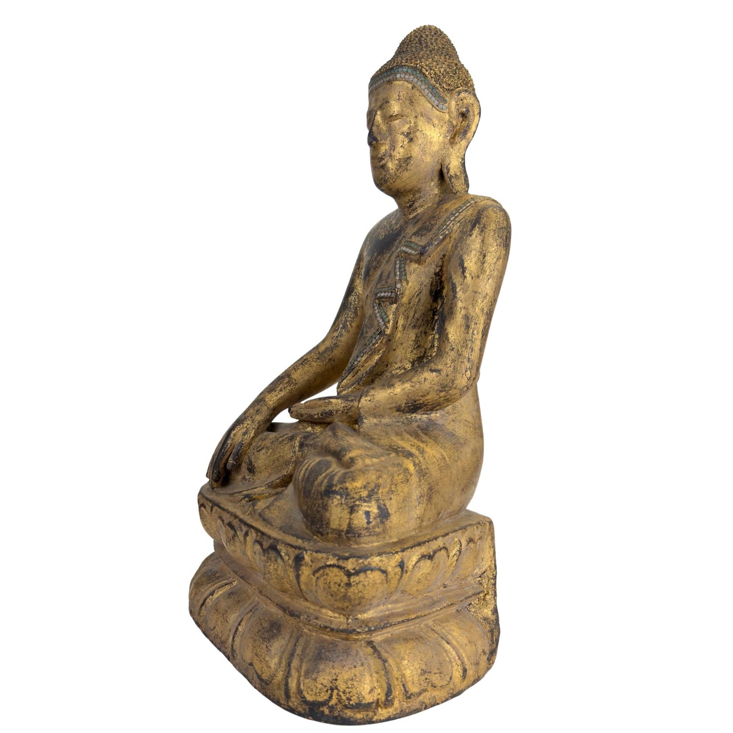 Old Burmese Buddha with a weathered patina