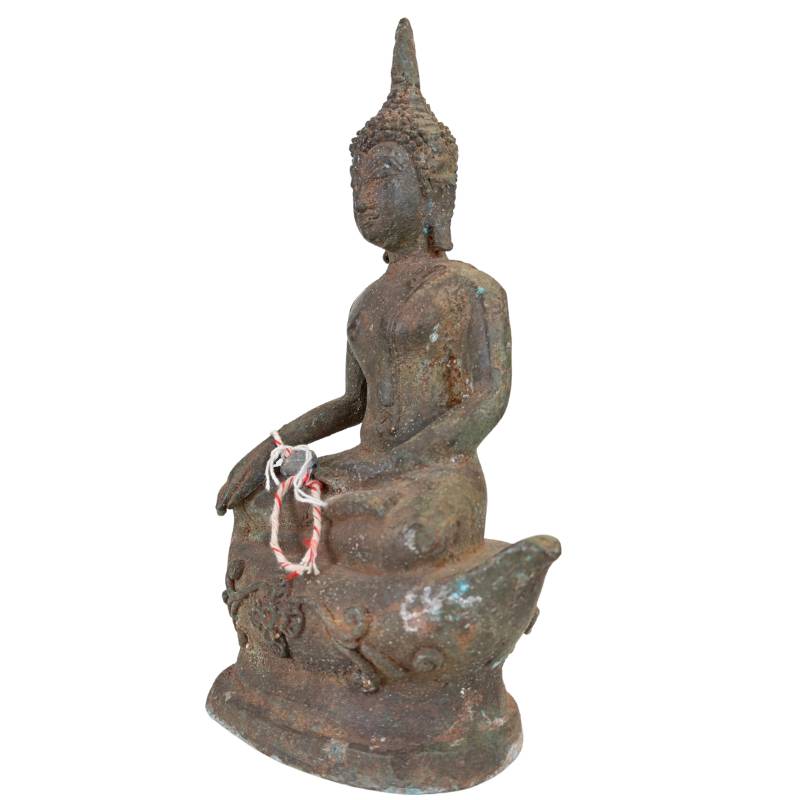 Old bronze Buddha from Thailand with original patina