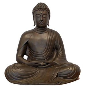 Ancien Bouddha assis en bronze de grande taille, style Kamakura, d'origine japonaise.