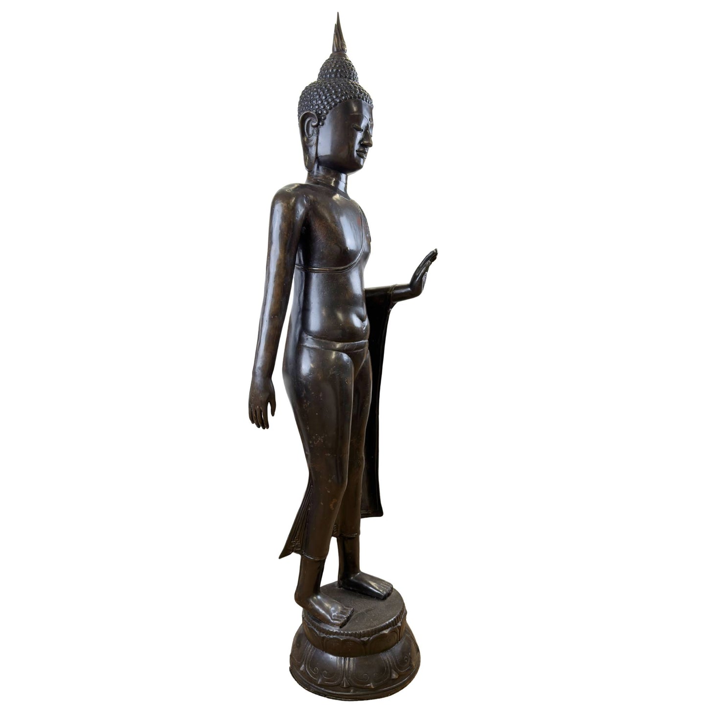 Handmade bronze Phra Leela Buddha from Java