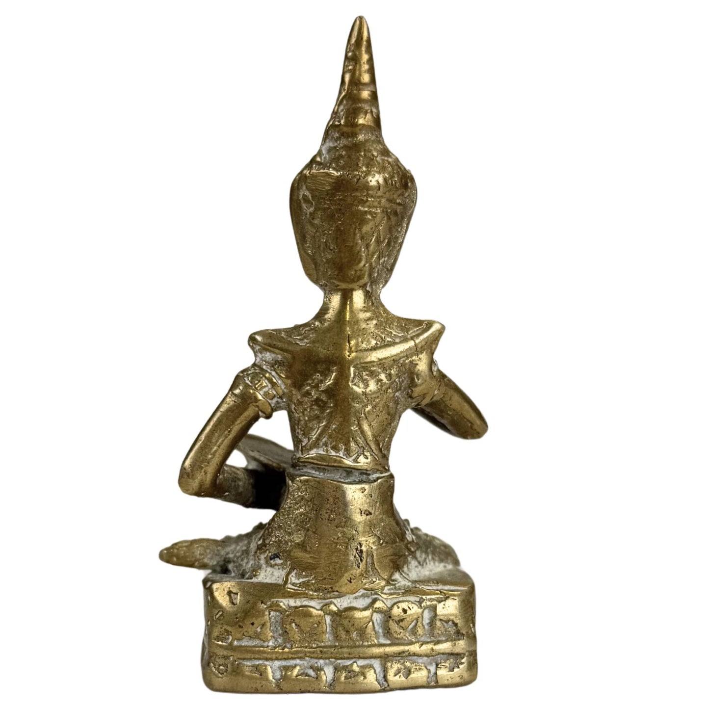 Profile of an antique Thai bronze musician figure