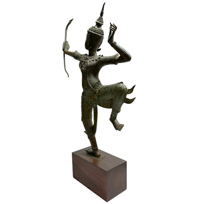 Thai bronze statue inspired by Ramakien court art with refined details