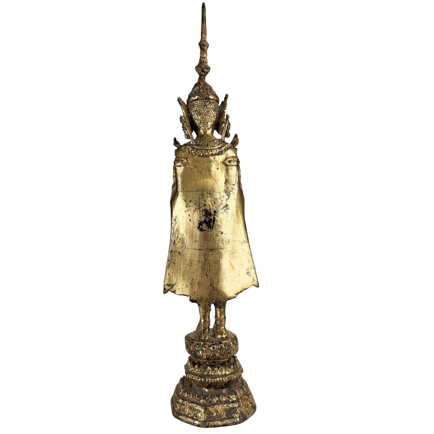 Rattanakosin Buddha with warm gilding and refined details in the robe