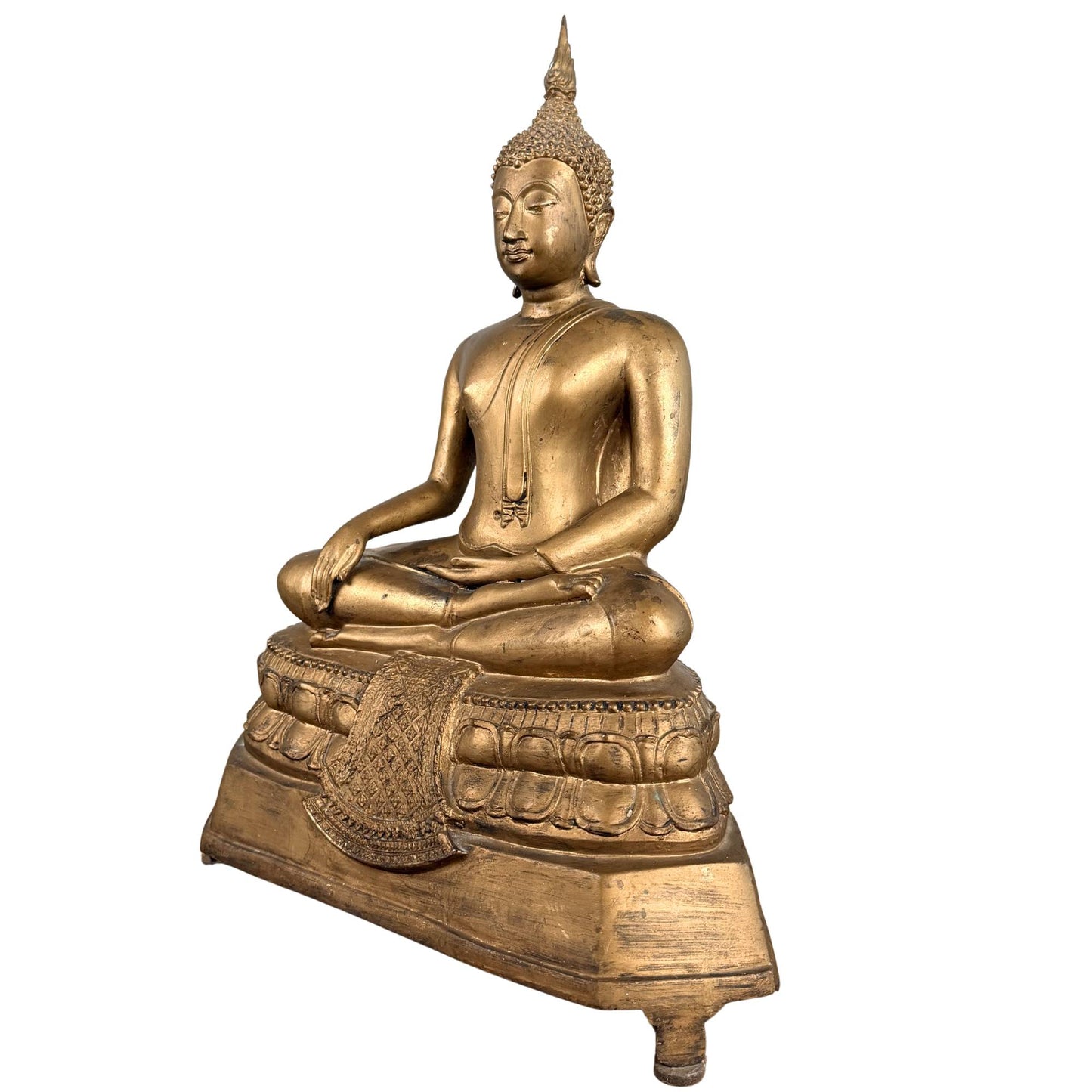 Thai Buddha in Rattanakosin style executed in gilded bronze