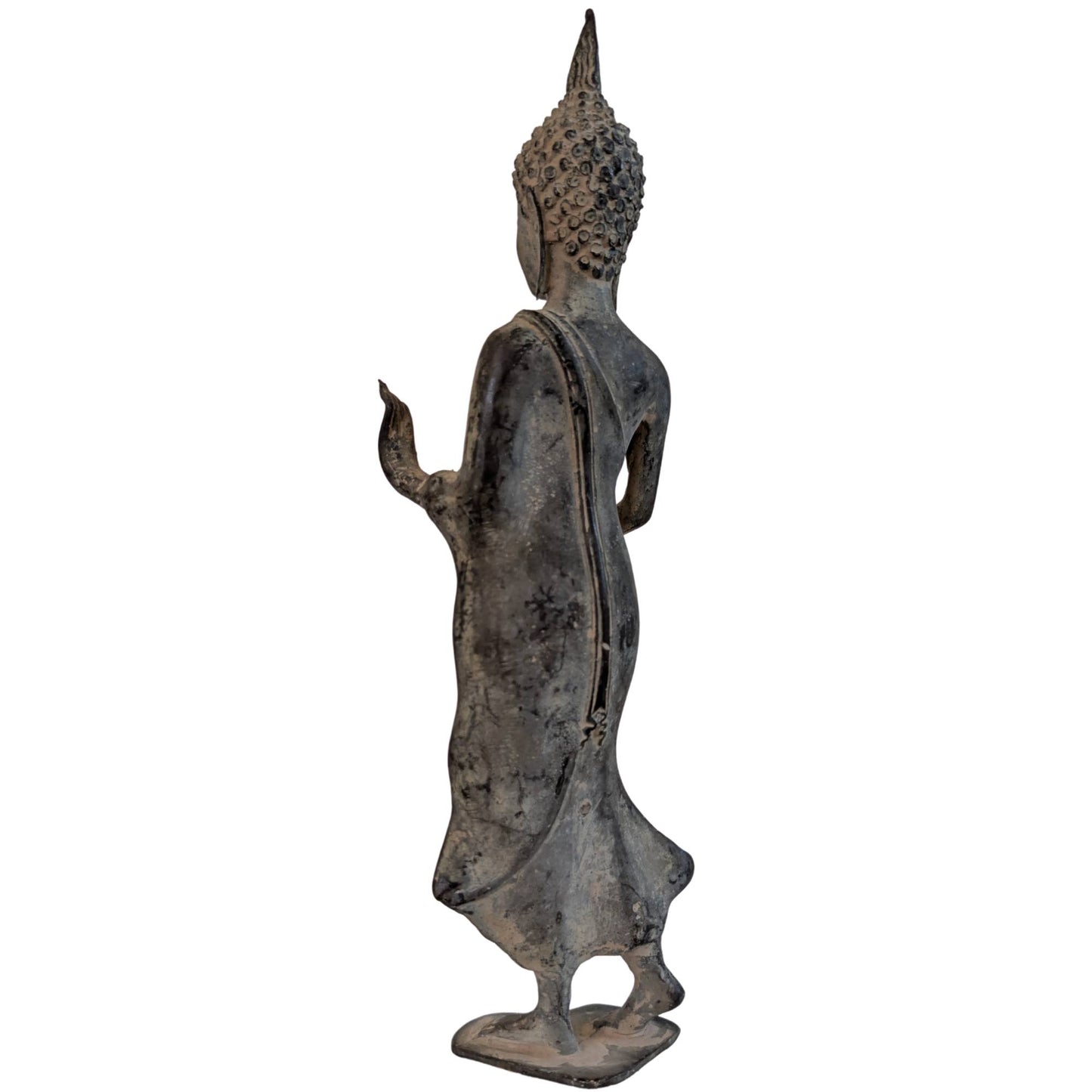 Thai Buddha in Rattanakosin style with authentic dark aging patina.