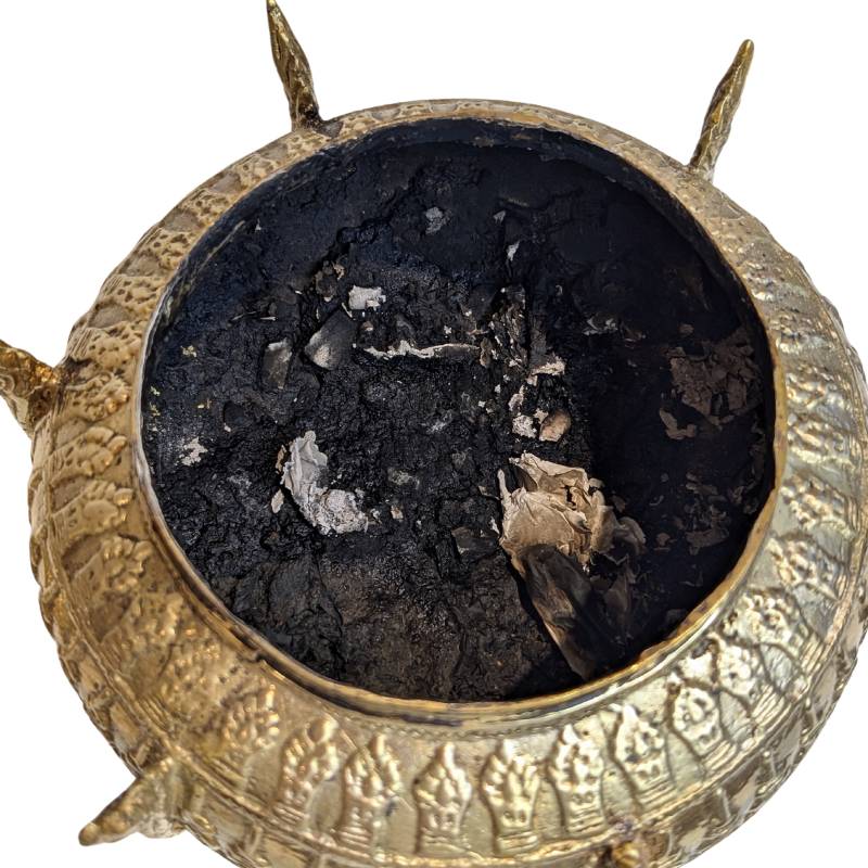 Buddhist bronze ritual bowl for ceremonial offerings and rituals