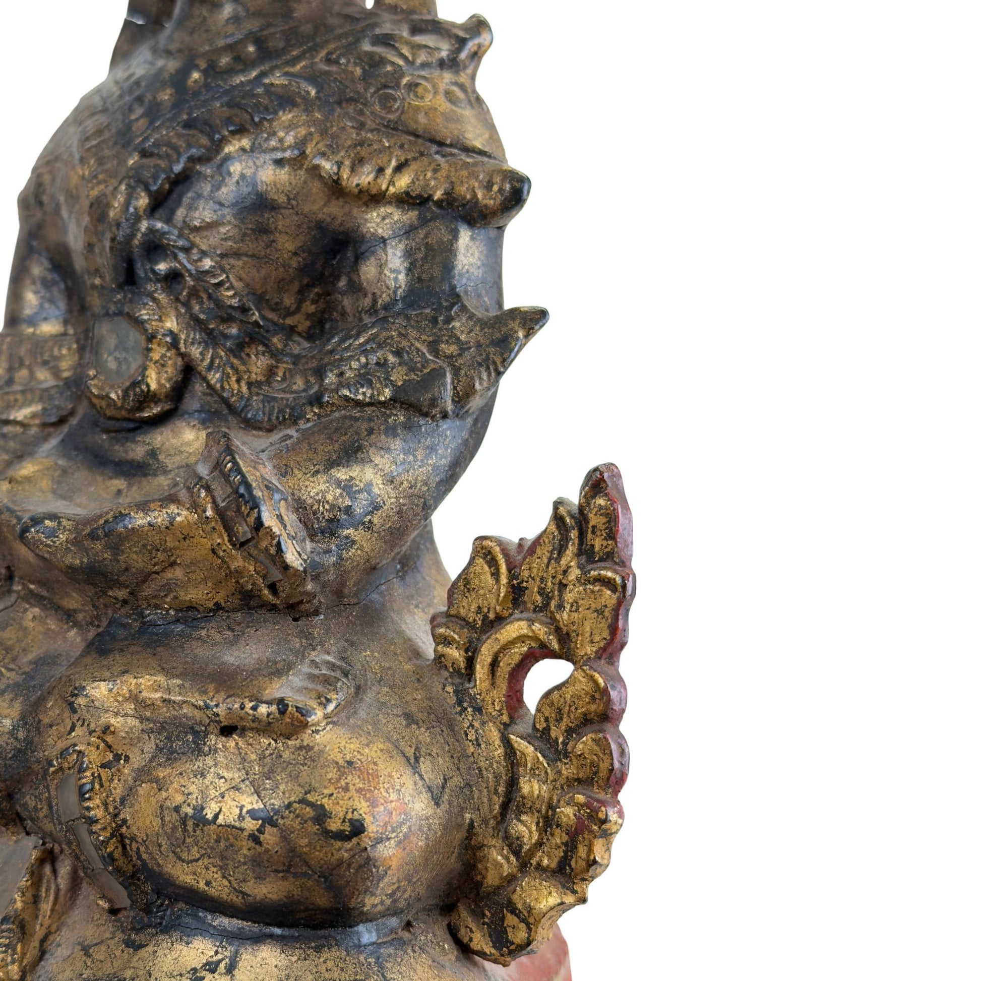 Ritual niche at the back of a Burmese temple statue