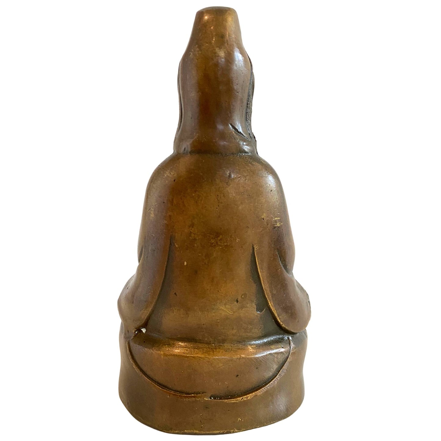 Back of solid bronze Guanyin sculpture vintage China