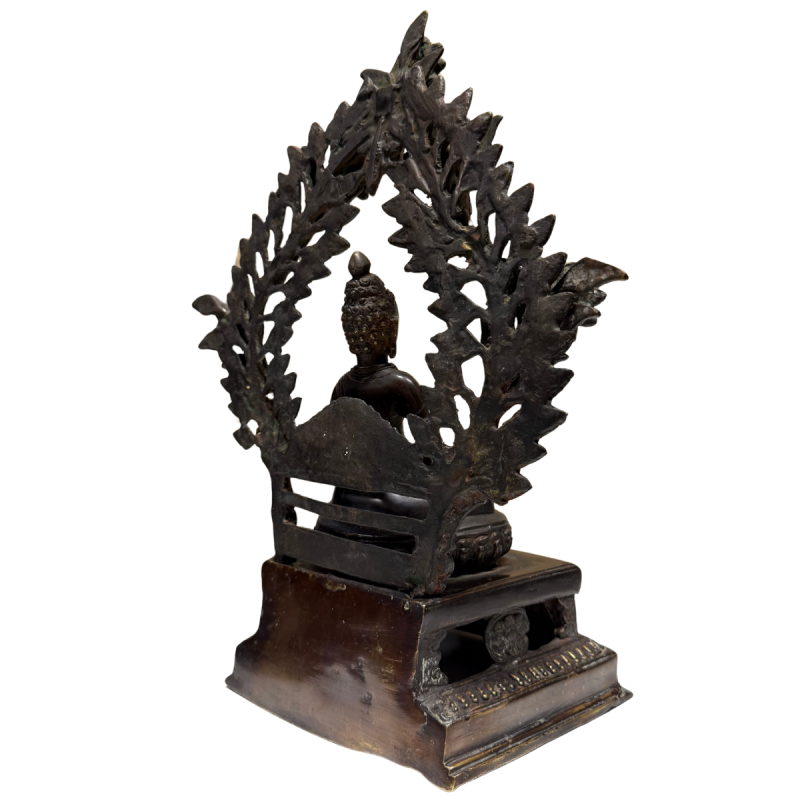 Antique Shakyamuni Buddha from the Himalayas, made of ormolu bronze