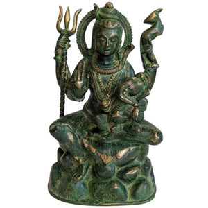 Shiva avec Ganesha en bronze antique (de valeur)