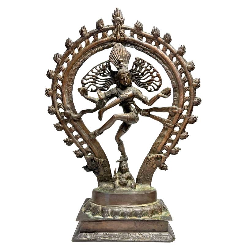 Shiva Nataraja statue bronze India cosmic dance antique Hindu statue
